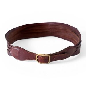 Vintage Burgundy Wide Leather Belt